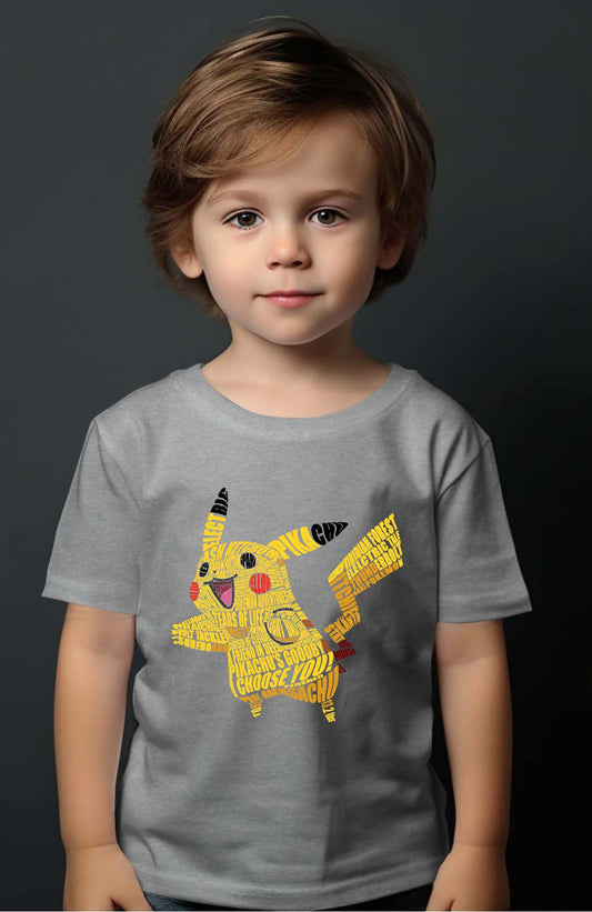 COULEUR:Gris|T-shirt Garçon | pika TXT Gris