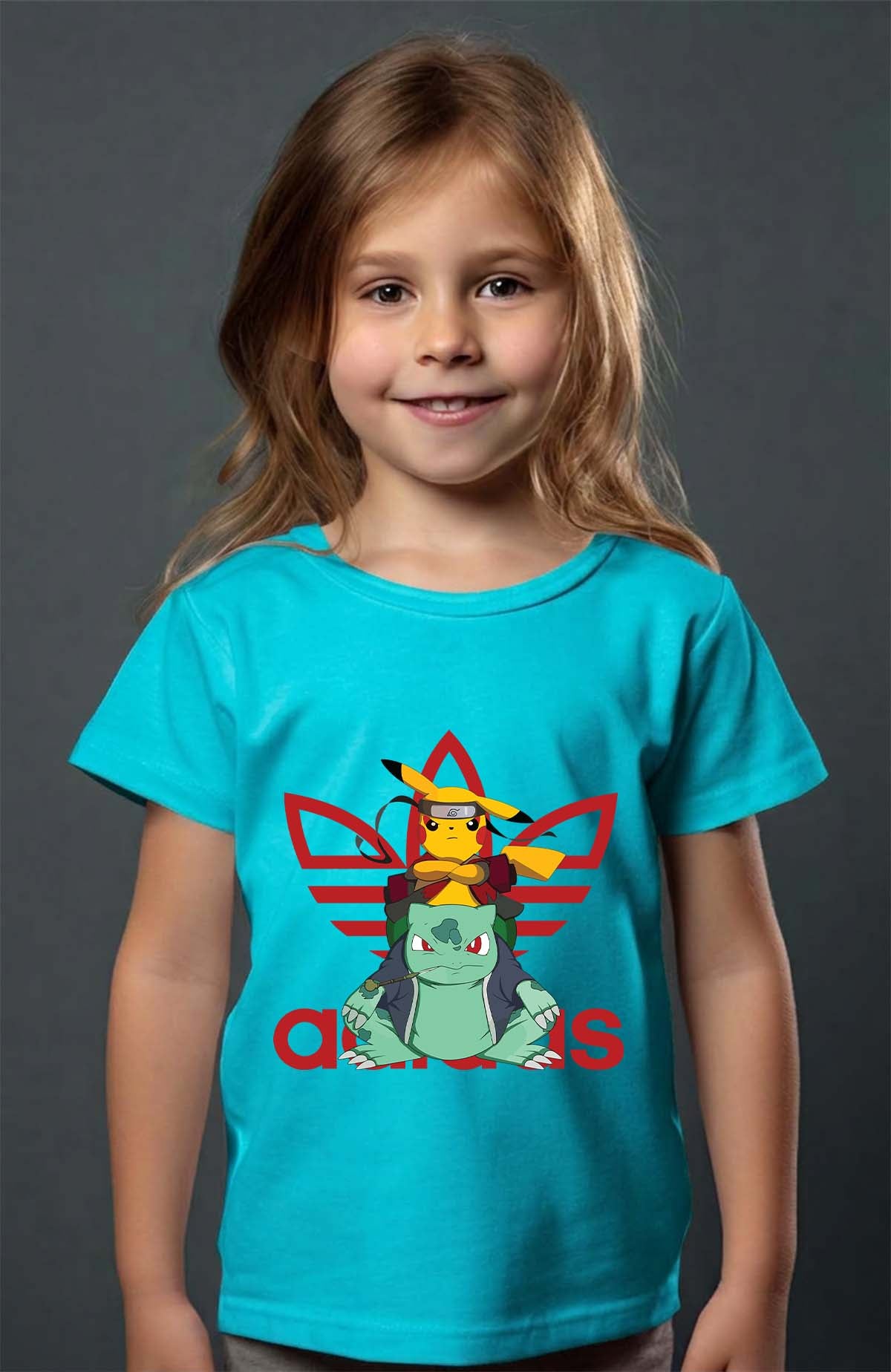 COULEUR:Turquoise|T-shirt Fille | pika cie Turquoise