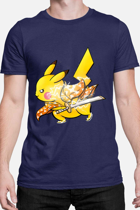 COULEUR:Marine|T-shirt Homme | pika warrior Marine