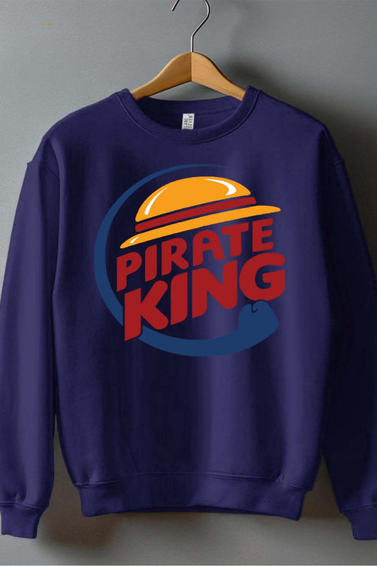 COULEUR:Marine|Sweat Col Rond Garçon | pirate king Marine