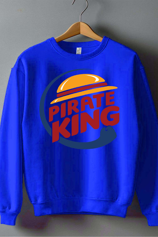 COULEUR:Bleu Roi|Sweat Col Rond Homme | pirate king Bleu Roi