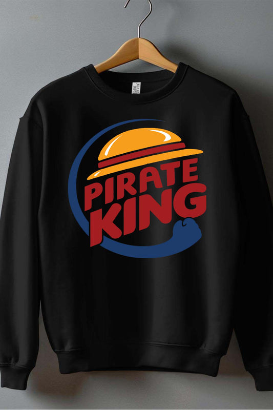 COULEUR:Noir|Sweat Col Rond Homme | pirate king Noir