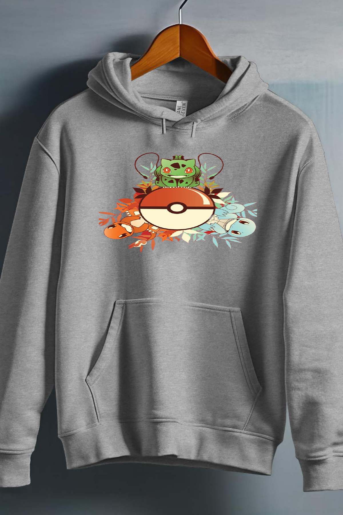 COULEUR:Gris|Sweat Capuche Fille | poke 3perso Gris