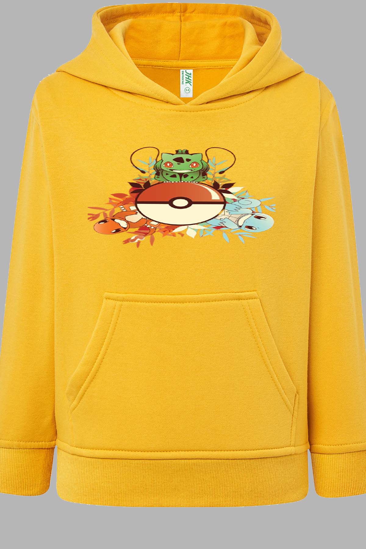 COULEUR:Jaune|Sweat Capuche Fille | poke 3perso Jaune