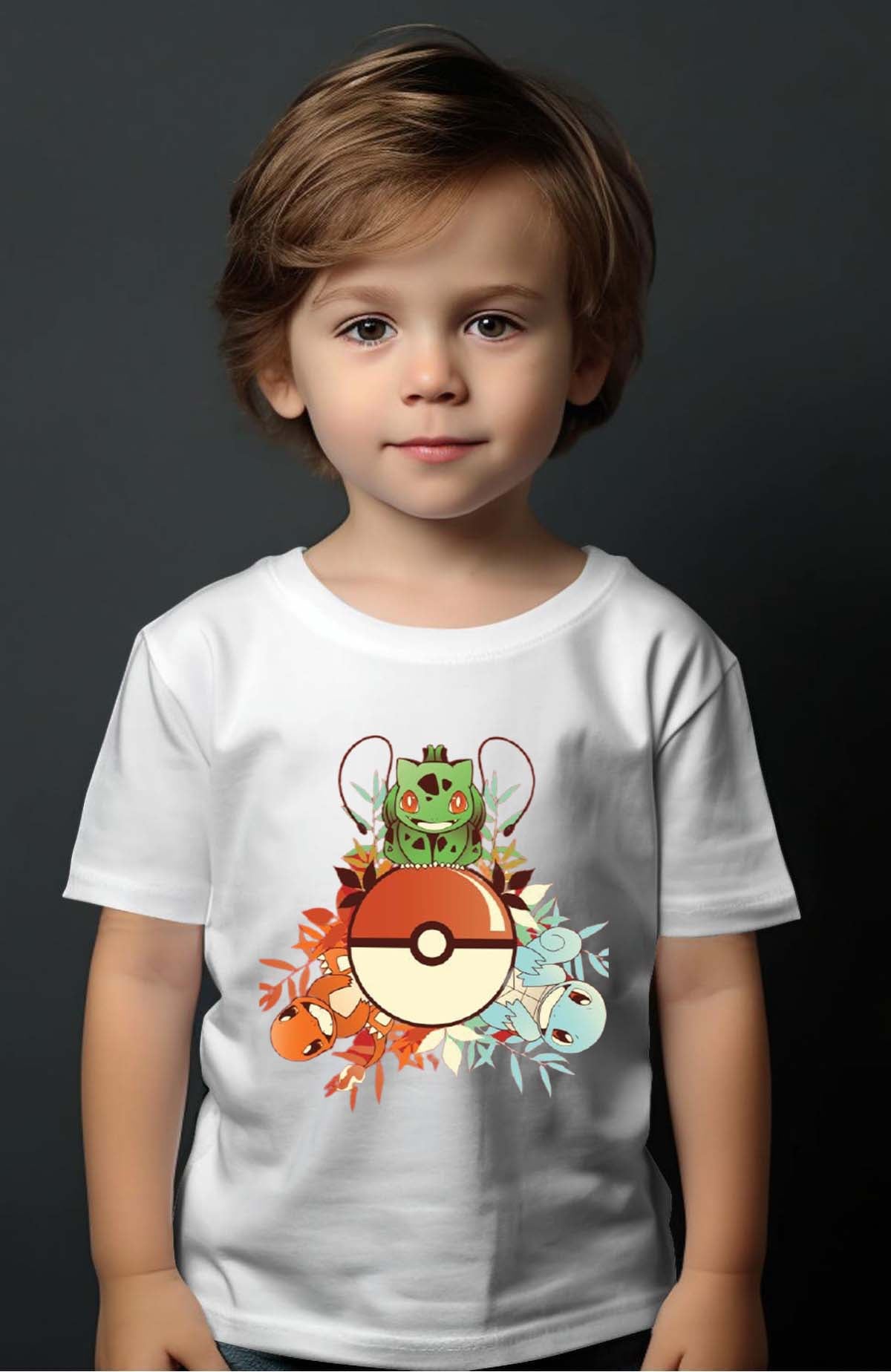 COULEUR:Blanc|T-shirt Garçon | poke 3perso Blanc