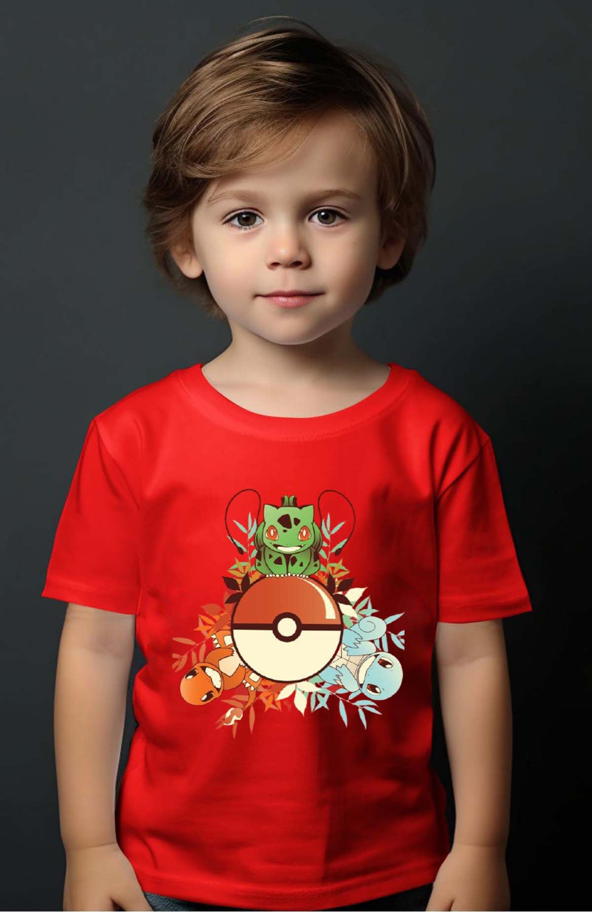 COULEUR:Rouge|T-shirt Garçon | poke 3perso Rouge