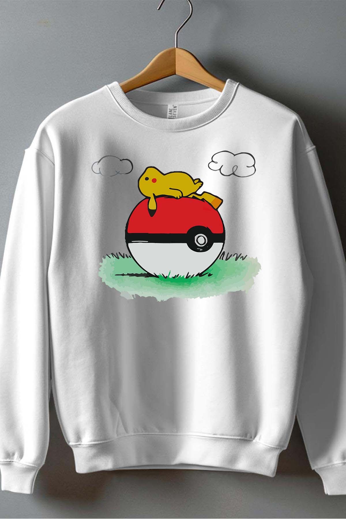 COULEUR:Blanc|Sweat Col Rond Garçon | pokehouse Blanc