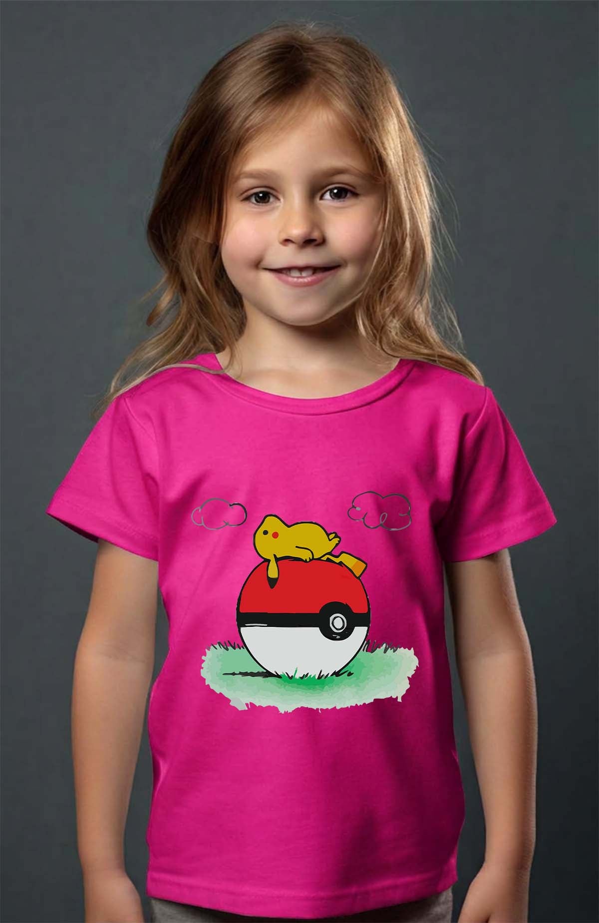COULEUR:Fuchsia|T-shirt Fille | pokehouse Fuchsia