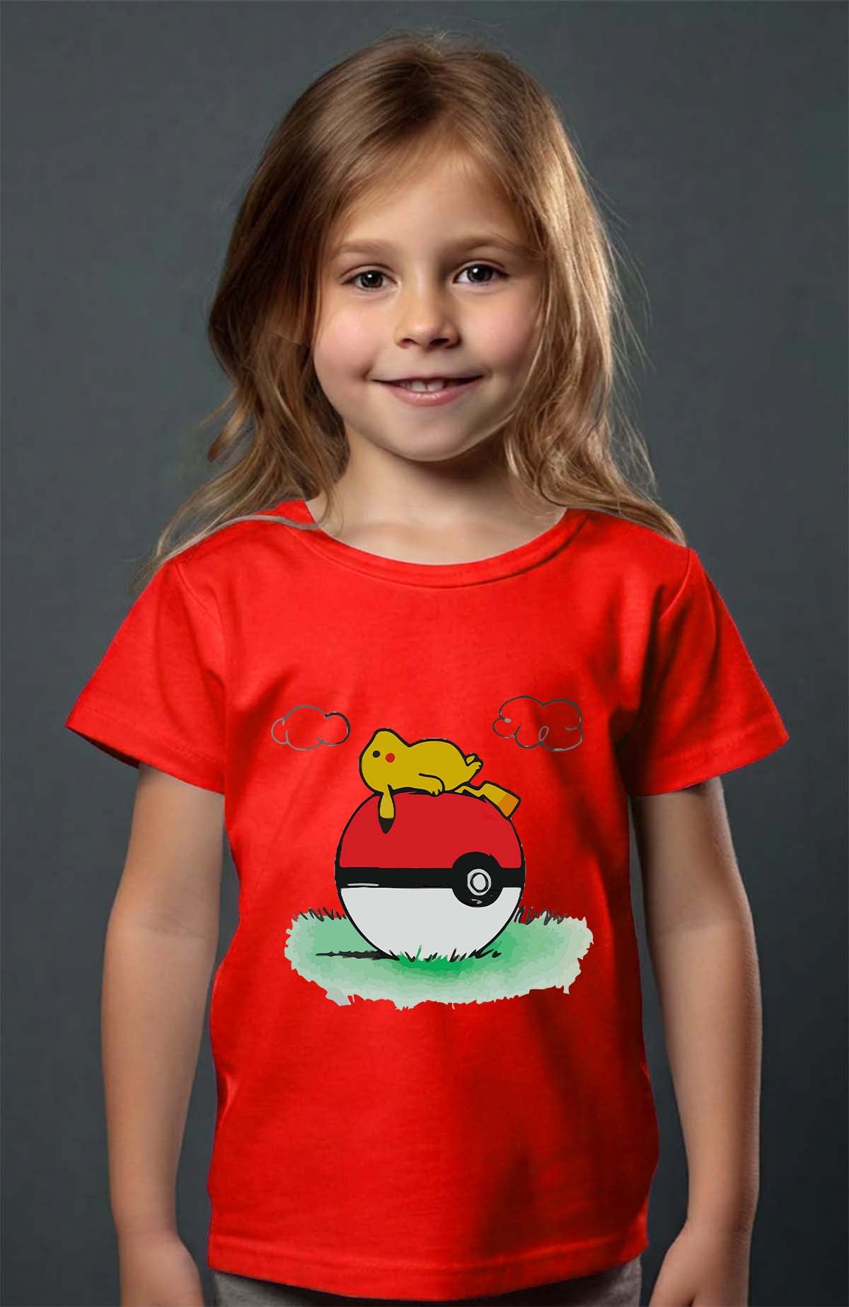 COULEUR:Rouge|T-shirt Fille | pokehouse Rouge