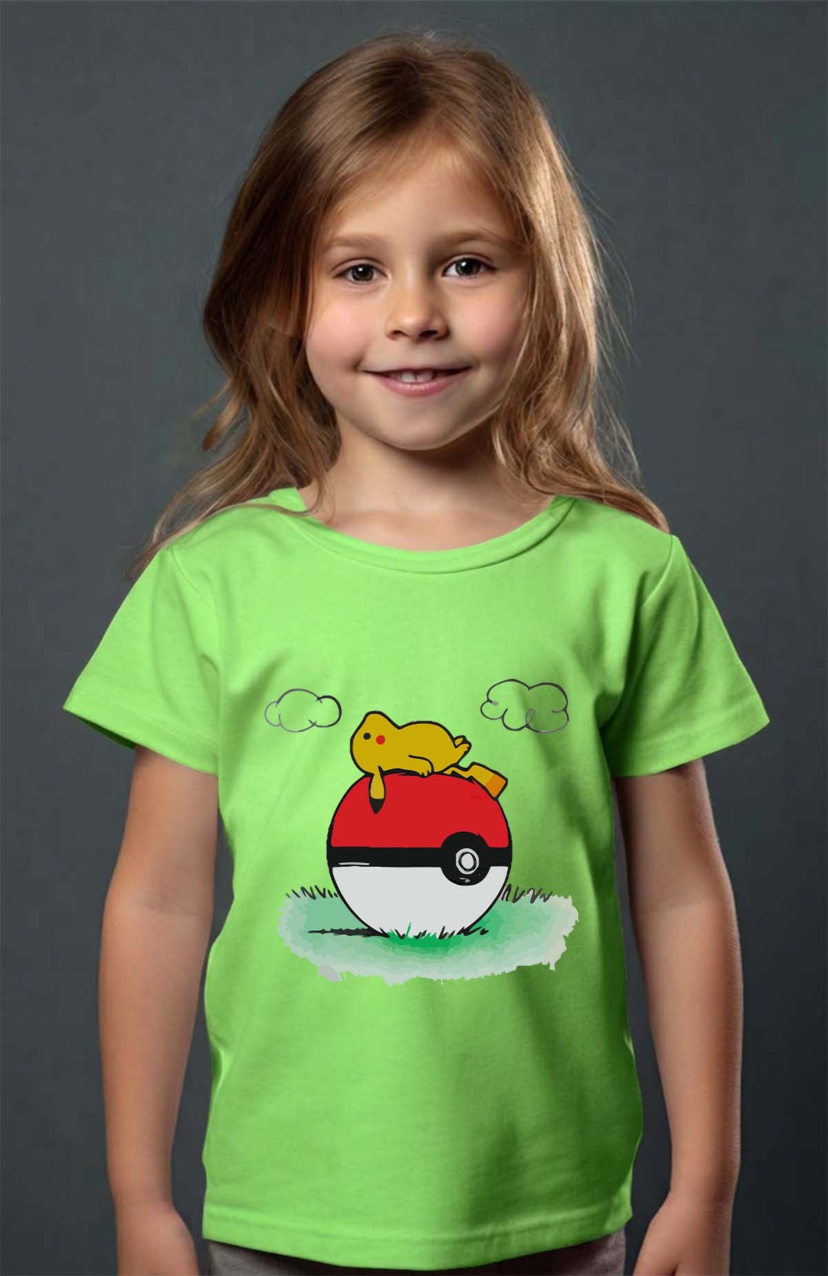 COULEUR:Vert Clair|T-shirt Fille | pokehouse Vert Clair