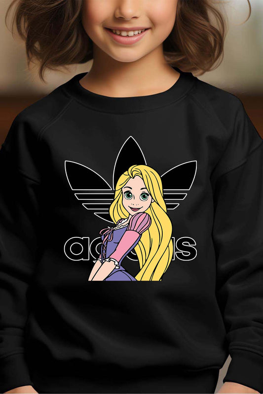 COULEUR:Noir|Sweat Col Rond Fille | raiponse adidas Noir