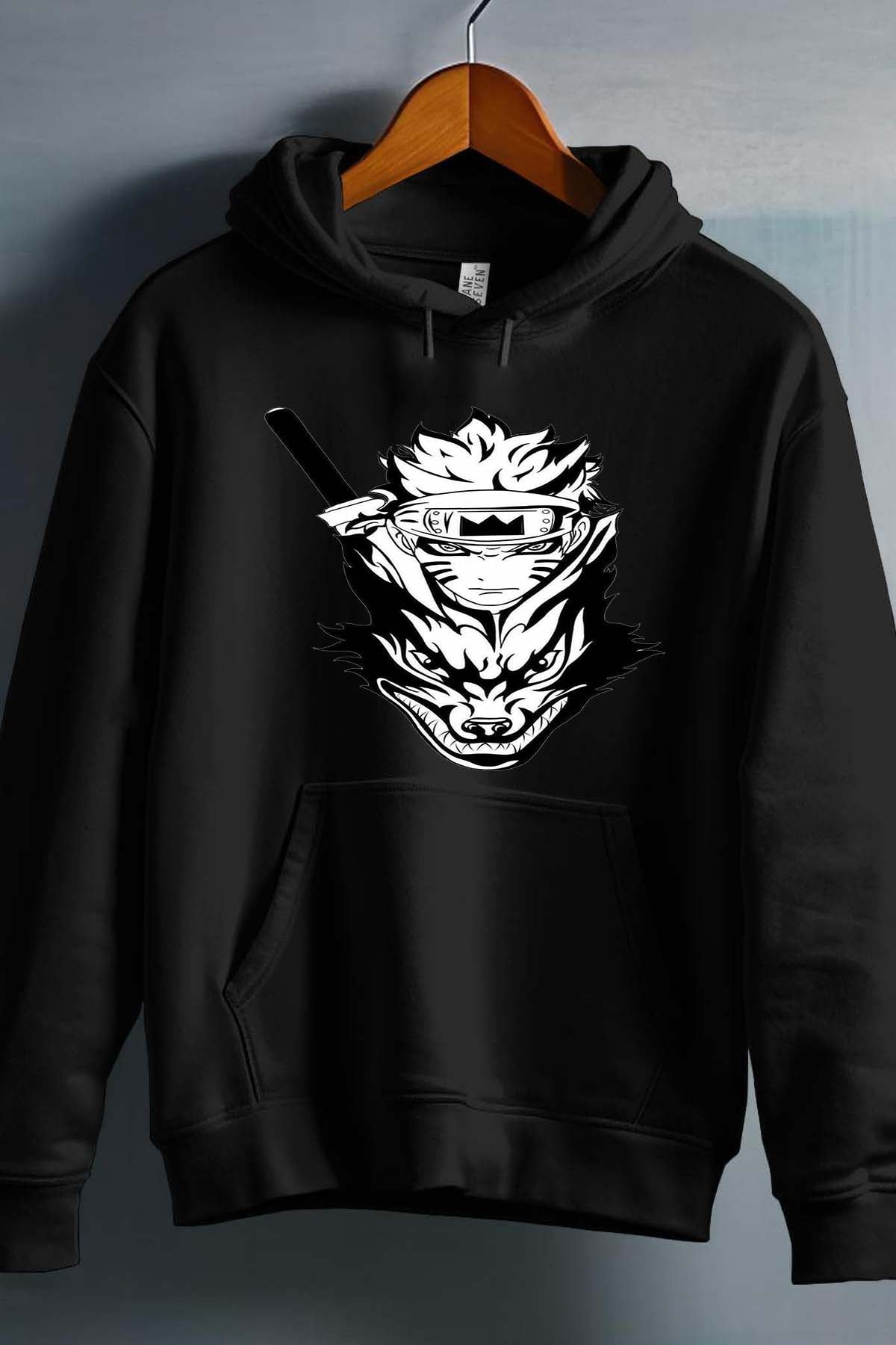 COULEUR:Noir|Sweat Capuche Garçon | renard naruto Noir