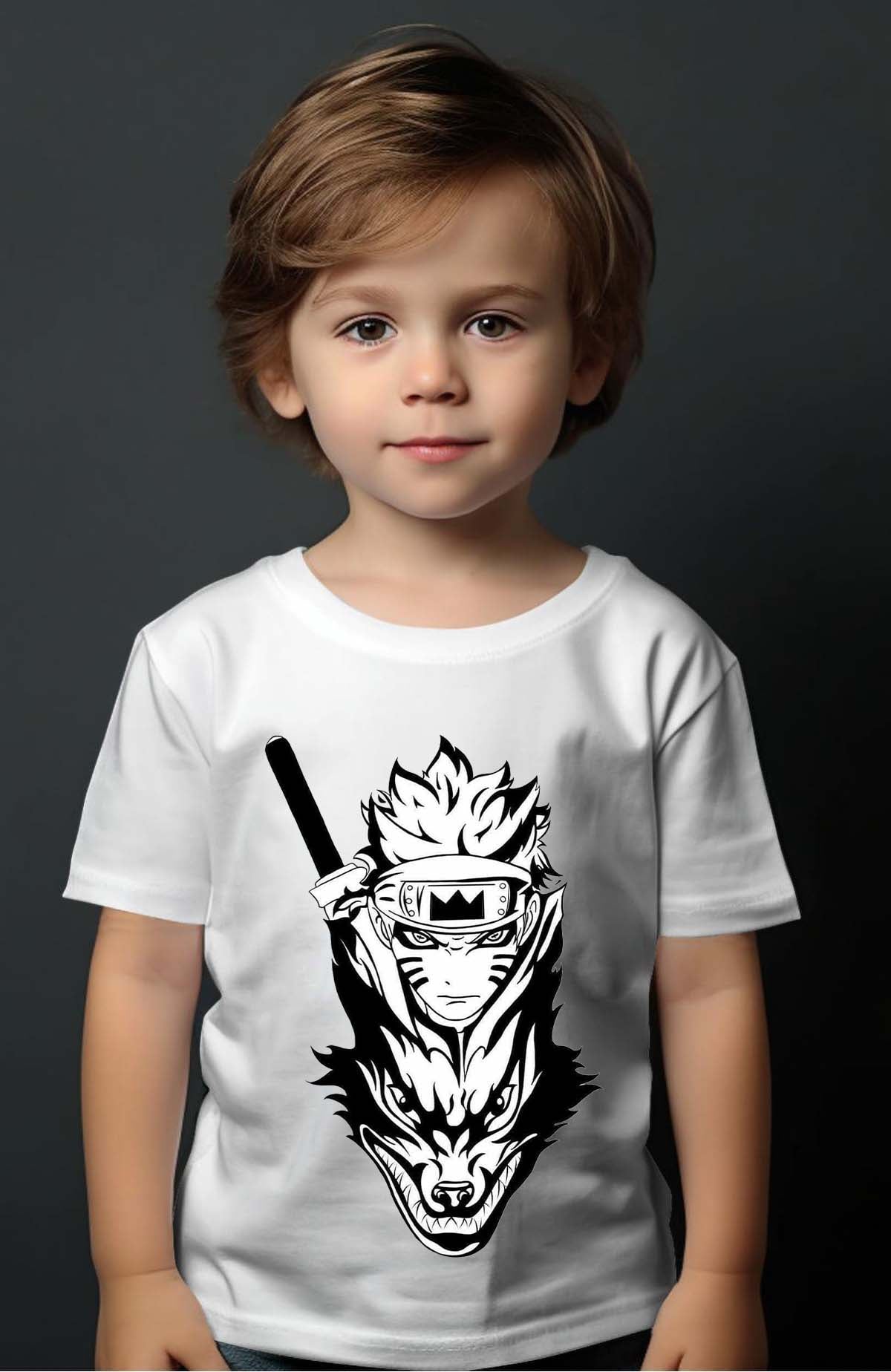 COULEUR:Blanc|T-shirt Garçon | renard naruto Blanc
