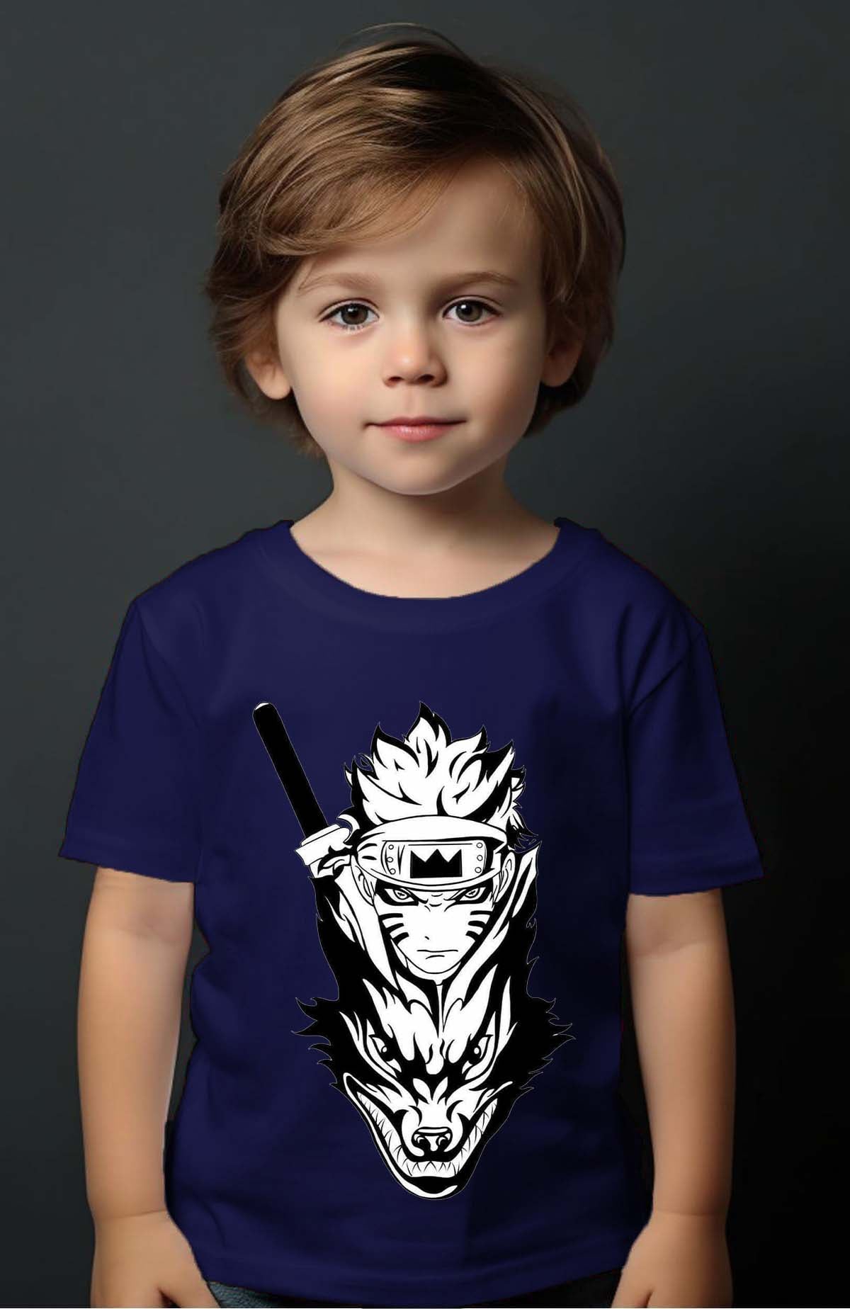 COULEUR:Marine|T-shirt Garçon | renard naruto Marine