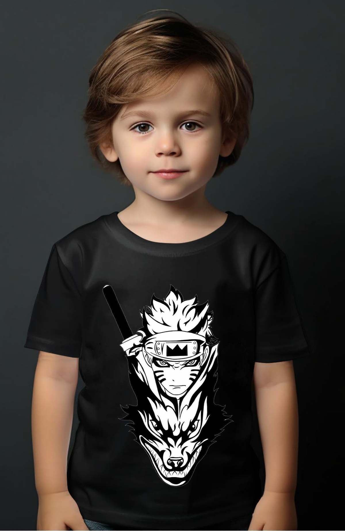 COULEUR:Noir|T-shirt Garçon | renard naruto Noir