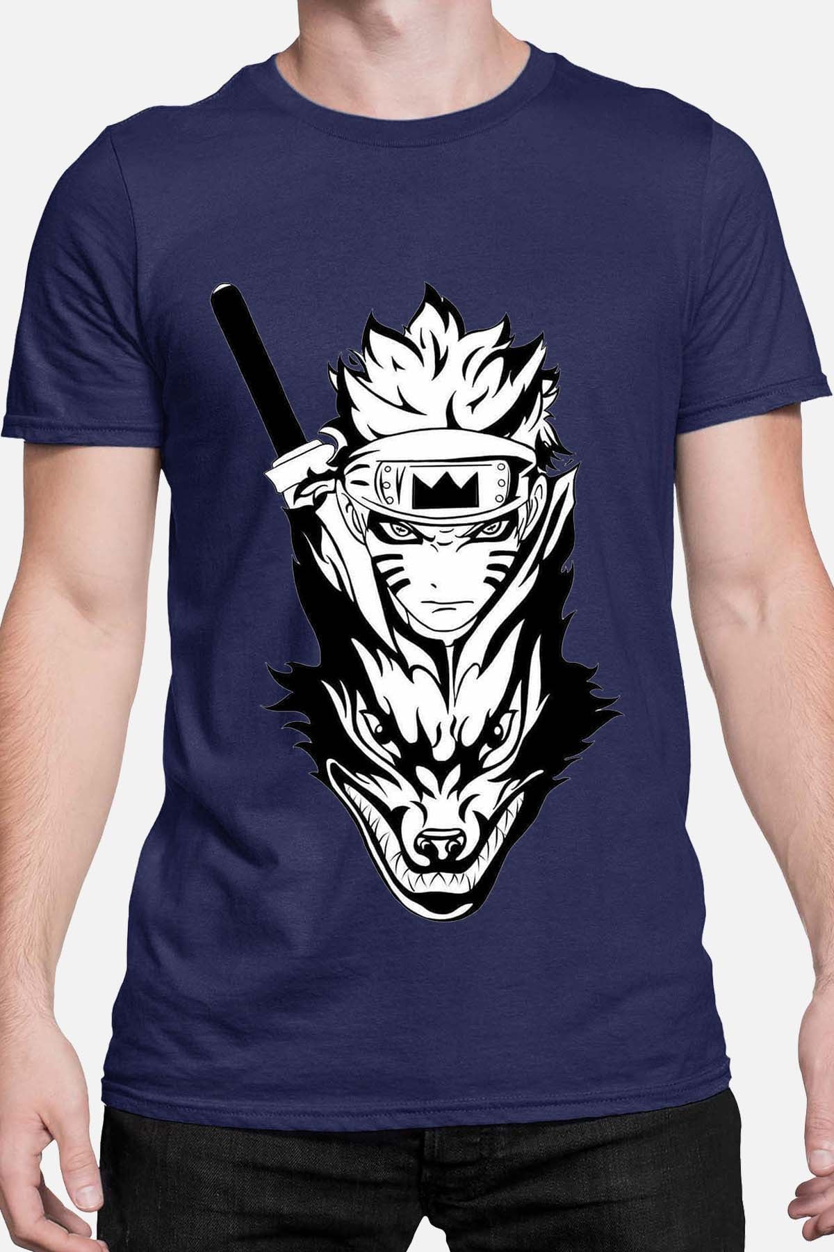 COULEUR:Marine|T-shirt Homme | renard naruto Marine