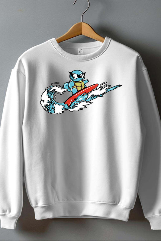COULEUR:Blanc|Sweat Col Rond Garçon | scarap Vague Blanc