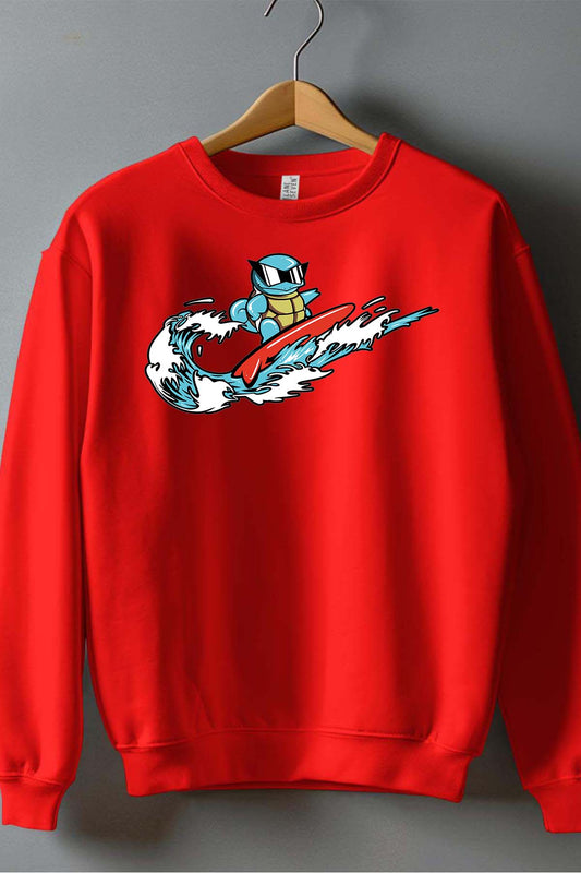 COULEUR:Rouge|Sweat Col Rond Garçon | scarap Vague Rouge