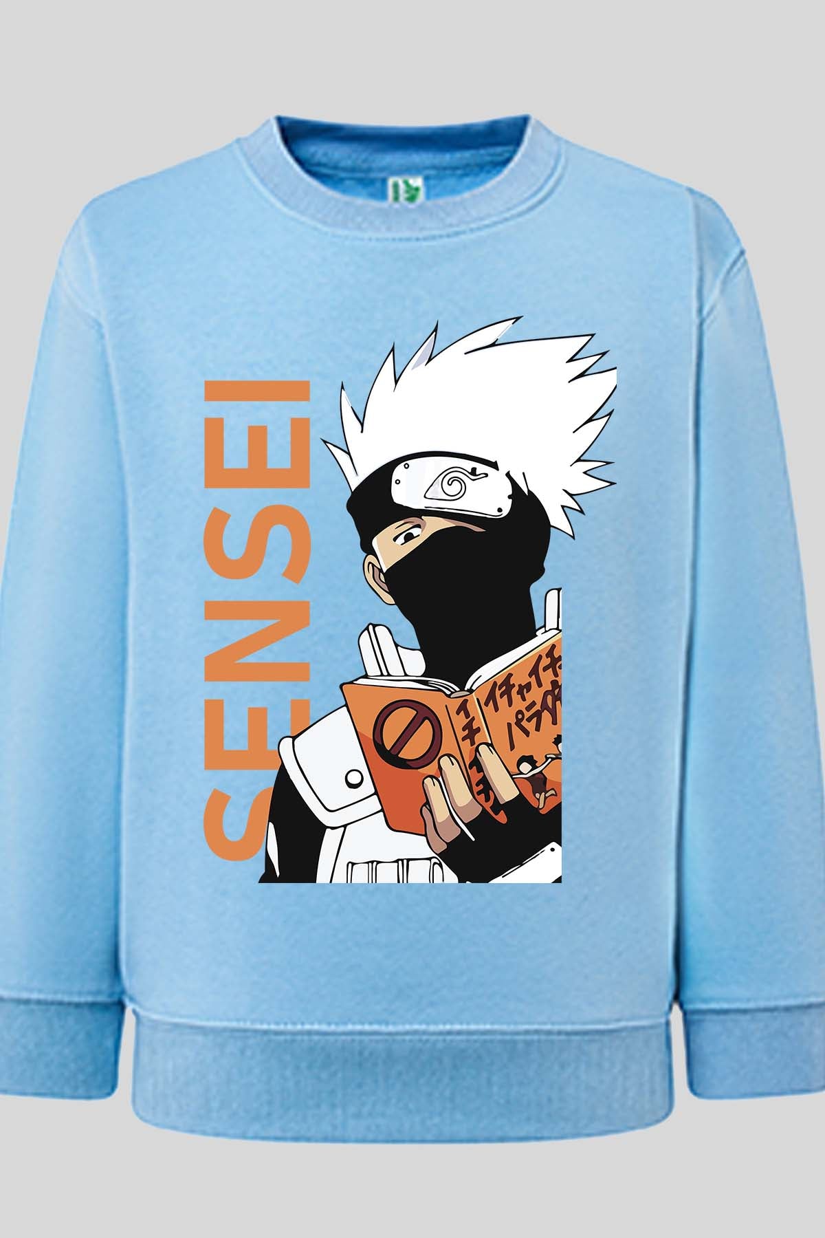 COULEUR:Bleu Ciel|Sweat Col Rond Garçon | sensei naruto Bleu Ciel
