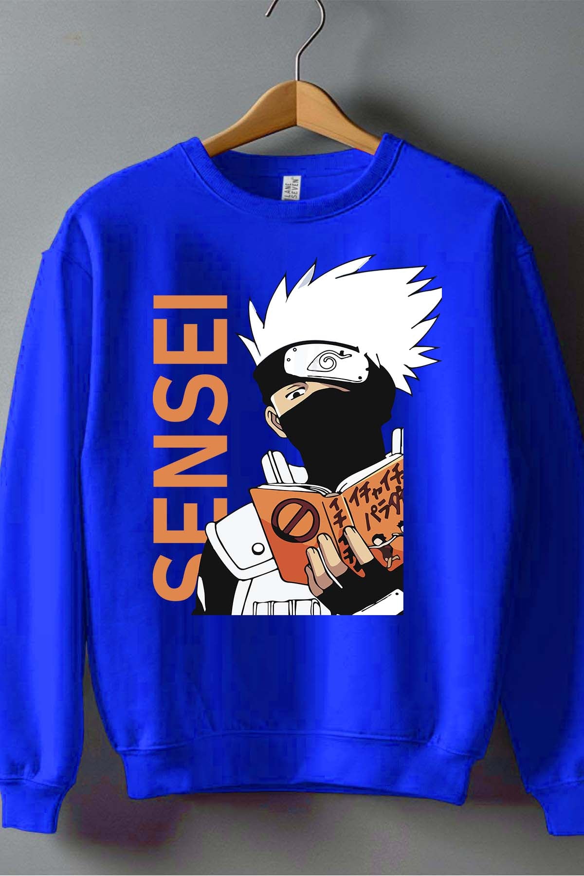 COULEUR:Bleu Roi|Sweat Col Rond Garçon | sensei naruto Bleu Roi