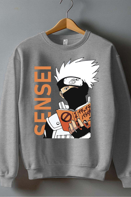 COULEUR:Gris|Sweat Col Rond Homme | sensei naruto Gris