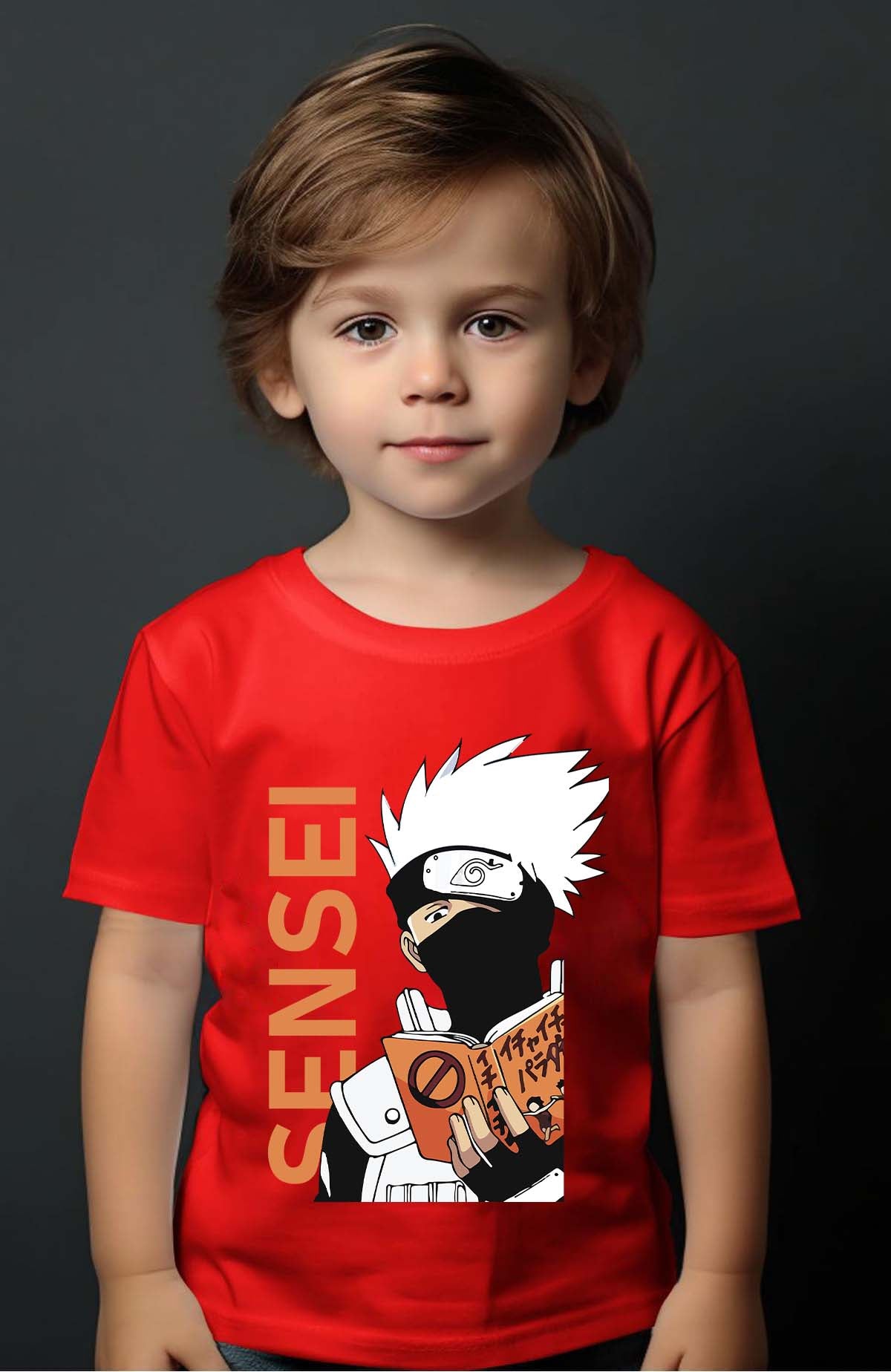 COULEUR:Rouge|T-shirt Garçon | sensei naruto Rouge