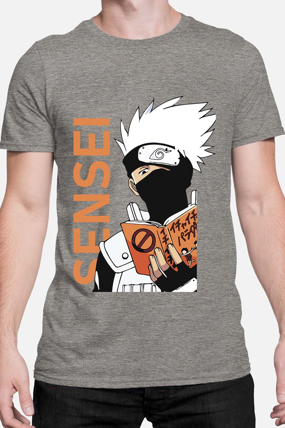 COULEUR:Gris|T-shirt Homme | sensei naruto Gris