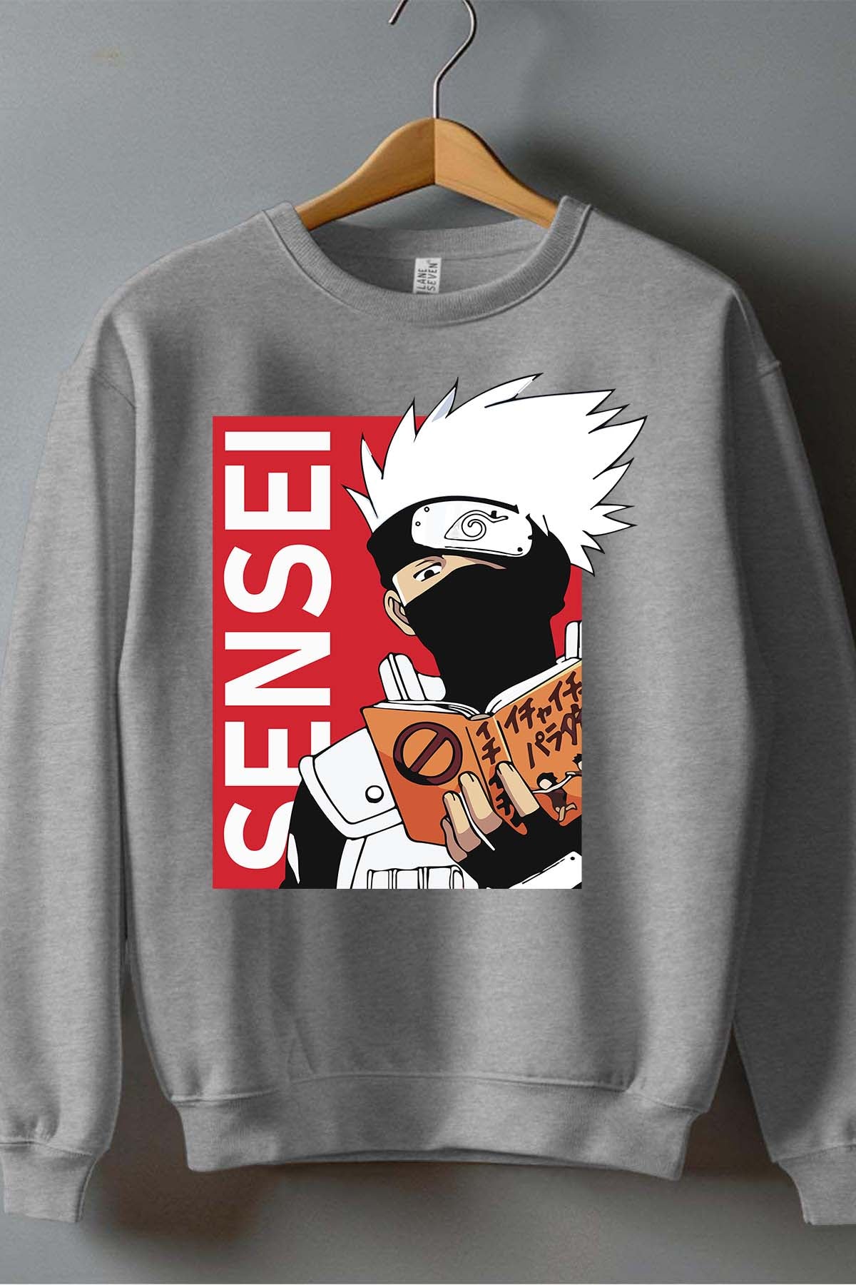 COULEUR:Gris|Sweat Col Rond Garçon | sensei naruto V2 Gris