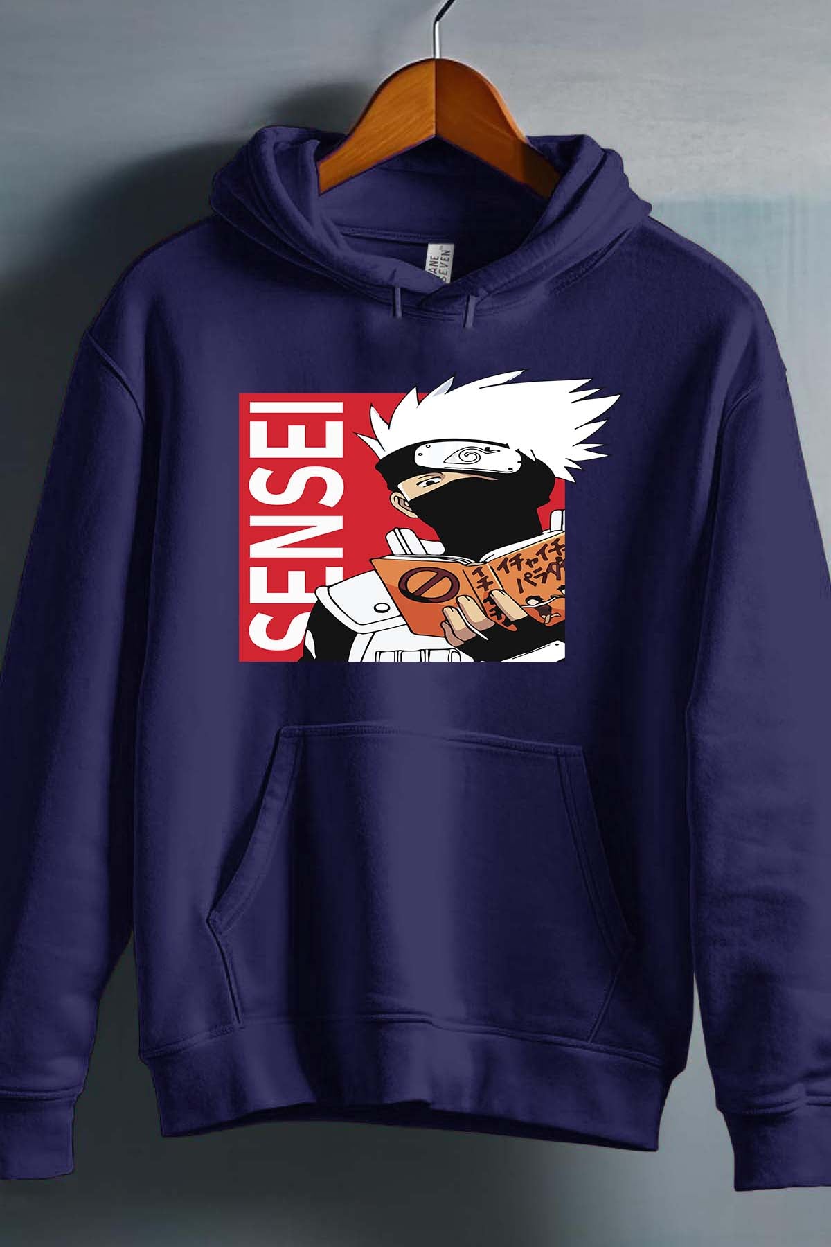 COULEUR:Marine|Sweat Capuche Homme | sensei naruto V2 Marine