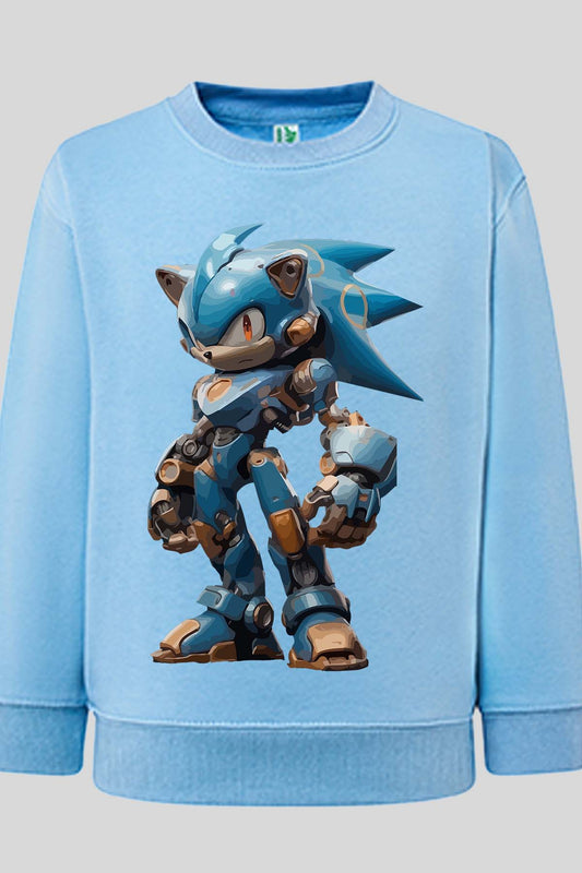 COULEUR:Bleu Ciel|Sweat Col Rond Garçon | sonibot Bleu Ciel