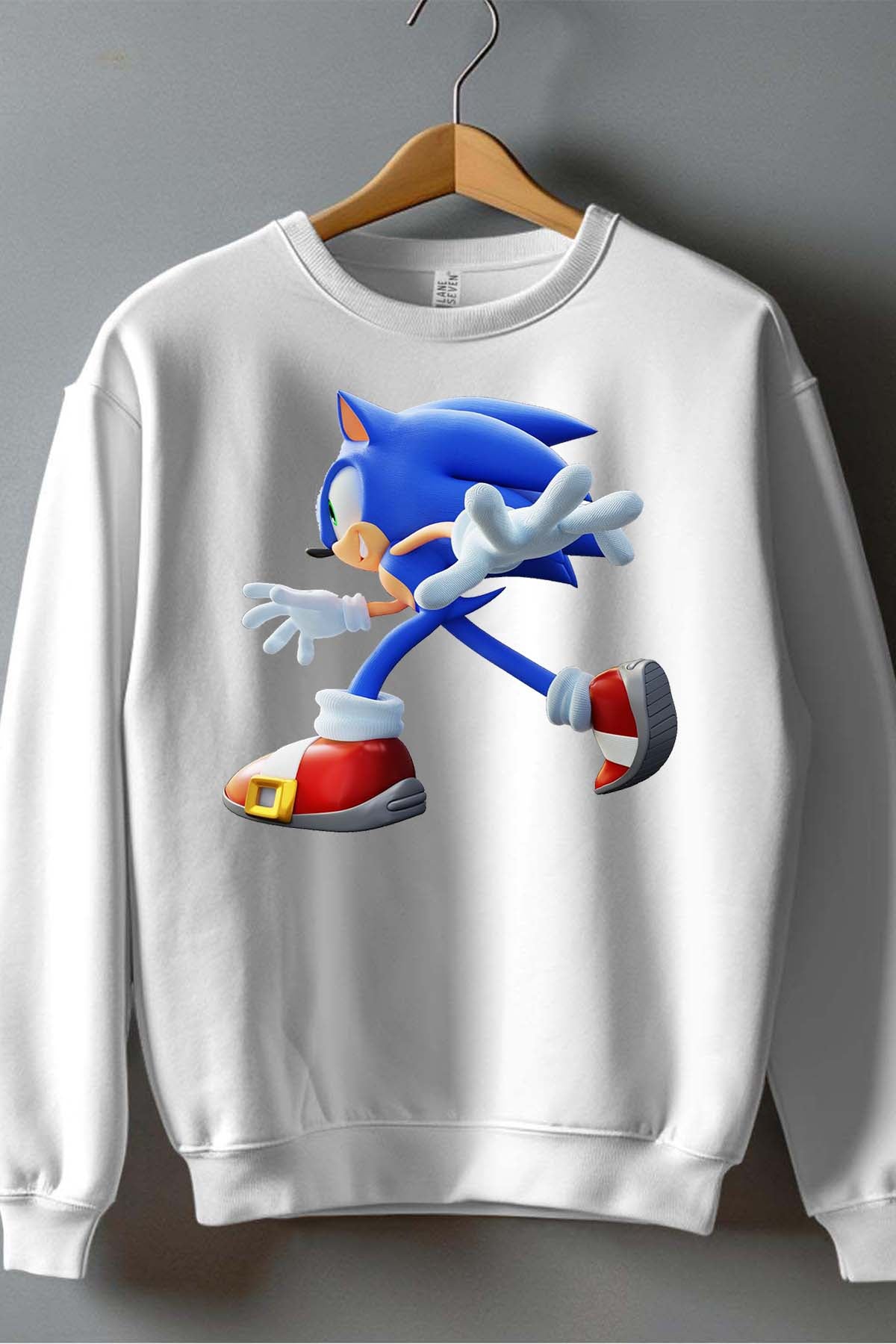 COULEUR:Blanc|Sweat Col Rond Homme | sonic Run Blanc