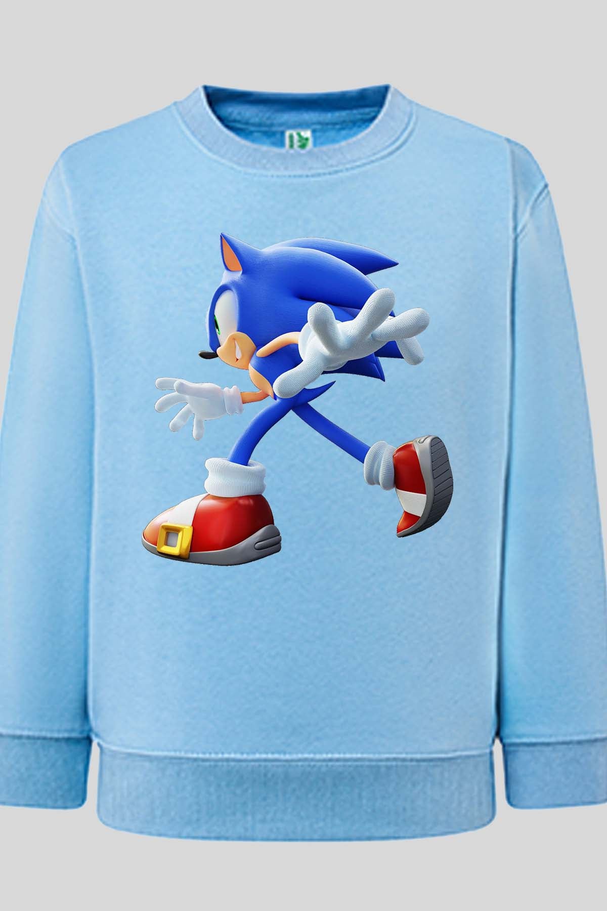 COULEUR:Bleu Ciel|Sweat Col Rond Homme | sonic Run Bleu Ciel