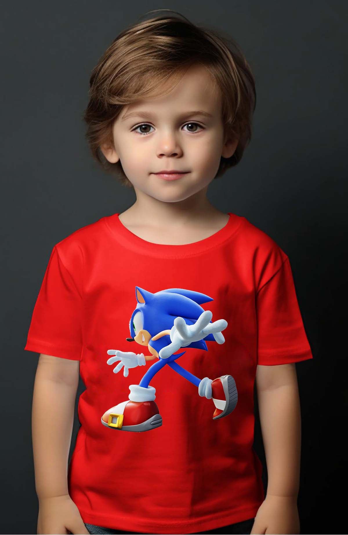 COULEUR:Rouge|T-shirt Garçon | sonic Run Rouge