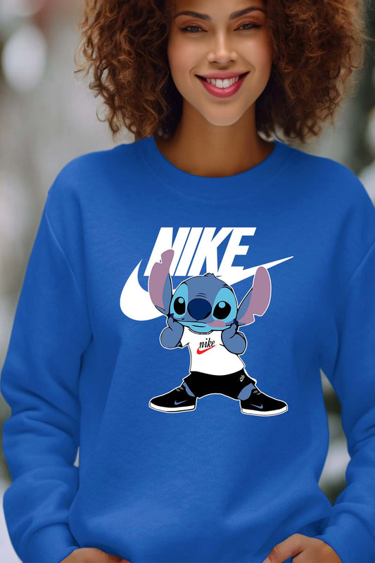 COULEUR:Bleu Roi|Sweat Col Rond Femme | stitch Nike shoes Bleu Roi