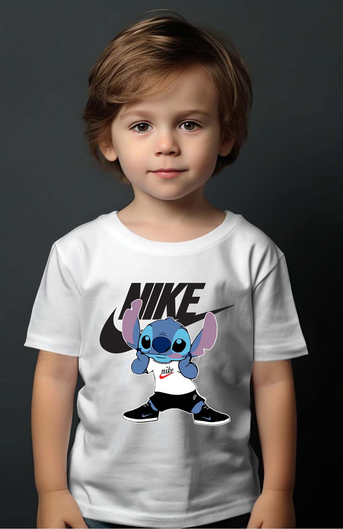COULEUR:Blanc|T-shirt Garçon | stitch Nike shoes Blanc