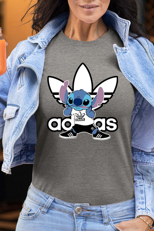 COULEUR:Gris|T-shirt Femme | stitch adi shoes Gris