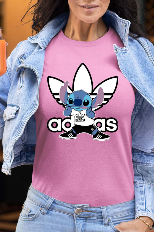 COULEUR:Rose|T-shirt Femme | stitch adi shoes Rose