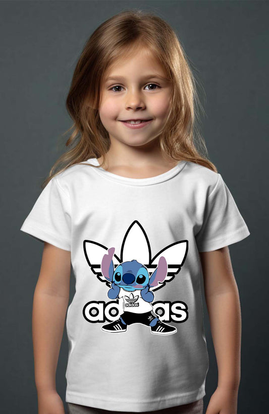 COULEUR:Blanc|T-shirt Fille | stitch adi shoes Blanc