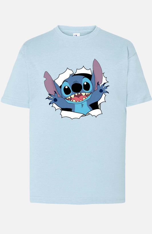 COULEUR:Bleu Ciel|T-shirt Garçon | stitch déchiré Bleu Ciel
