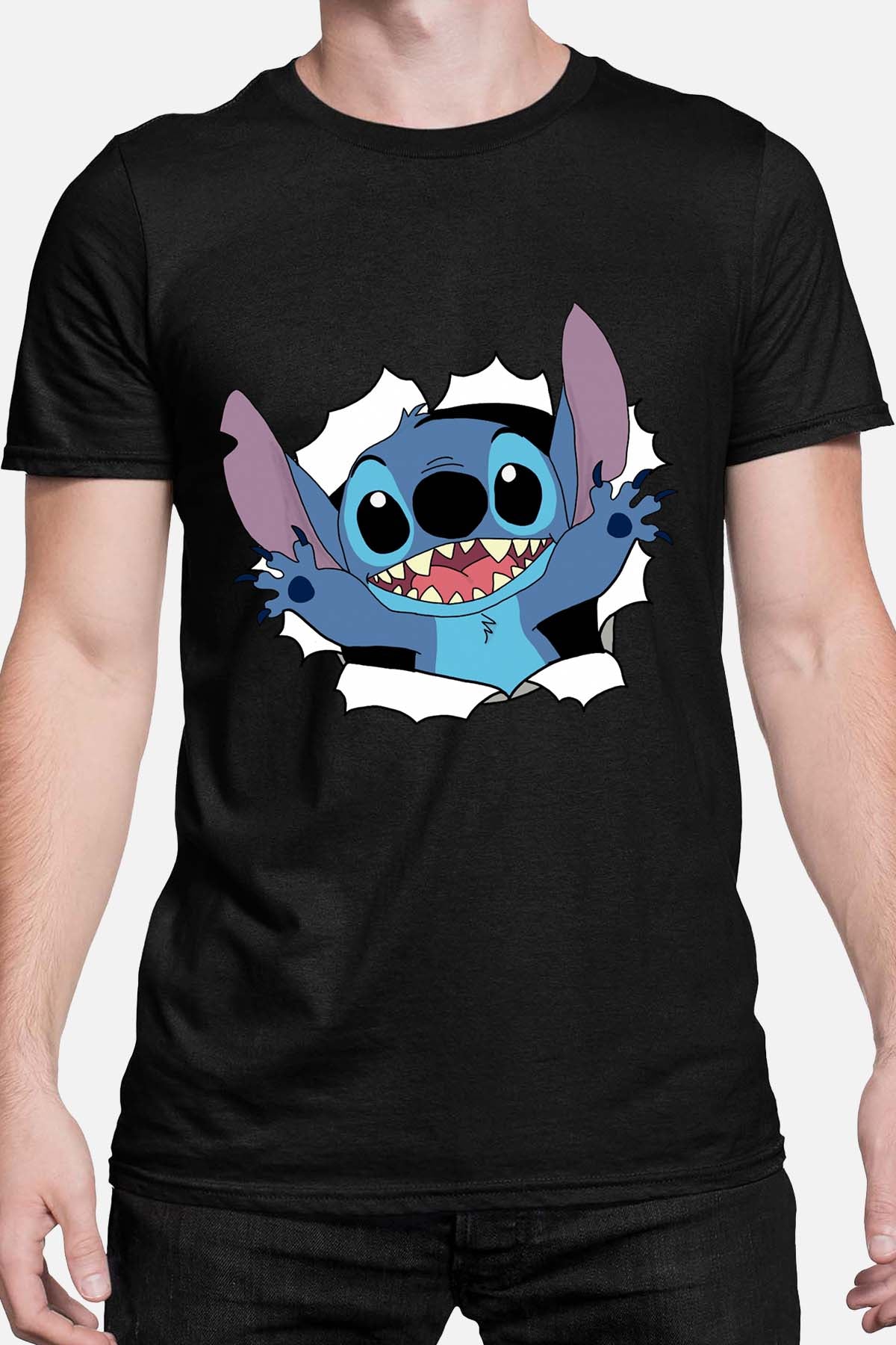 COULEUR:Noir|T-shirt Homme | stitch déchiré Noir