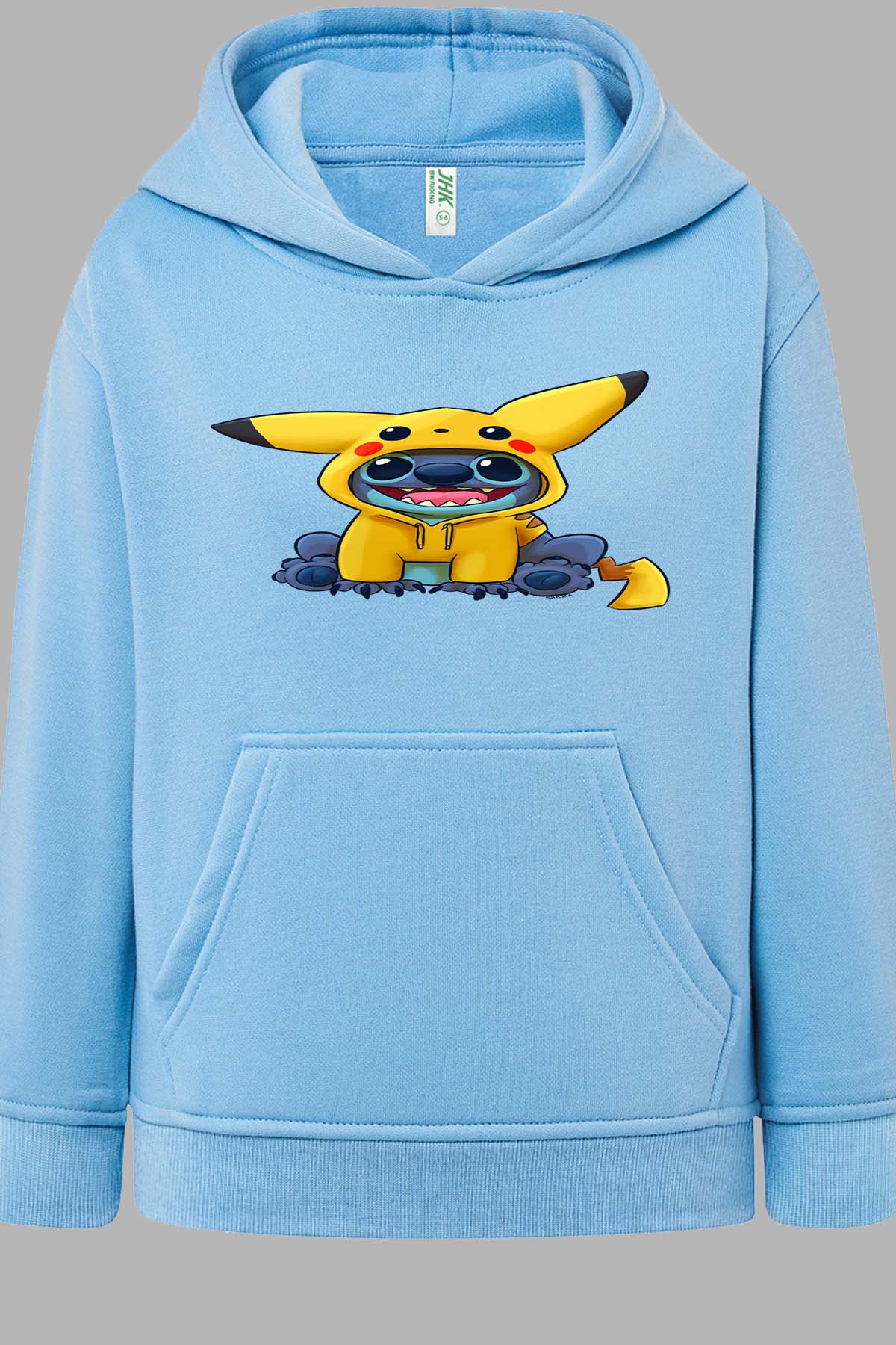 COULEUR:Bleu Ciel|Sweat Capuche Homme | stitch déguisé pikatchu Bleu Ciel
