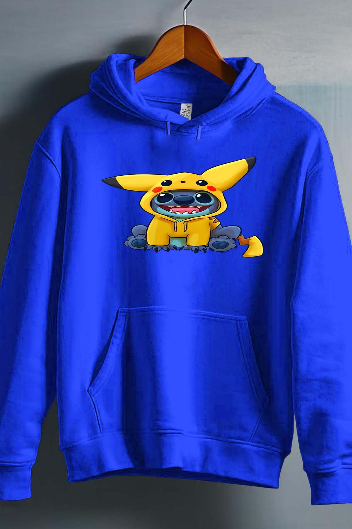 COULEUR:Bleu Roi|Sweat Capuche Homme | stitch déguisé pikatchu Bleu Roi