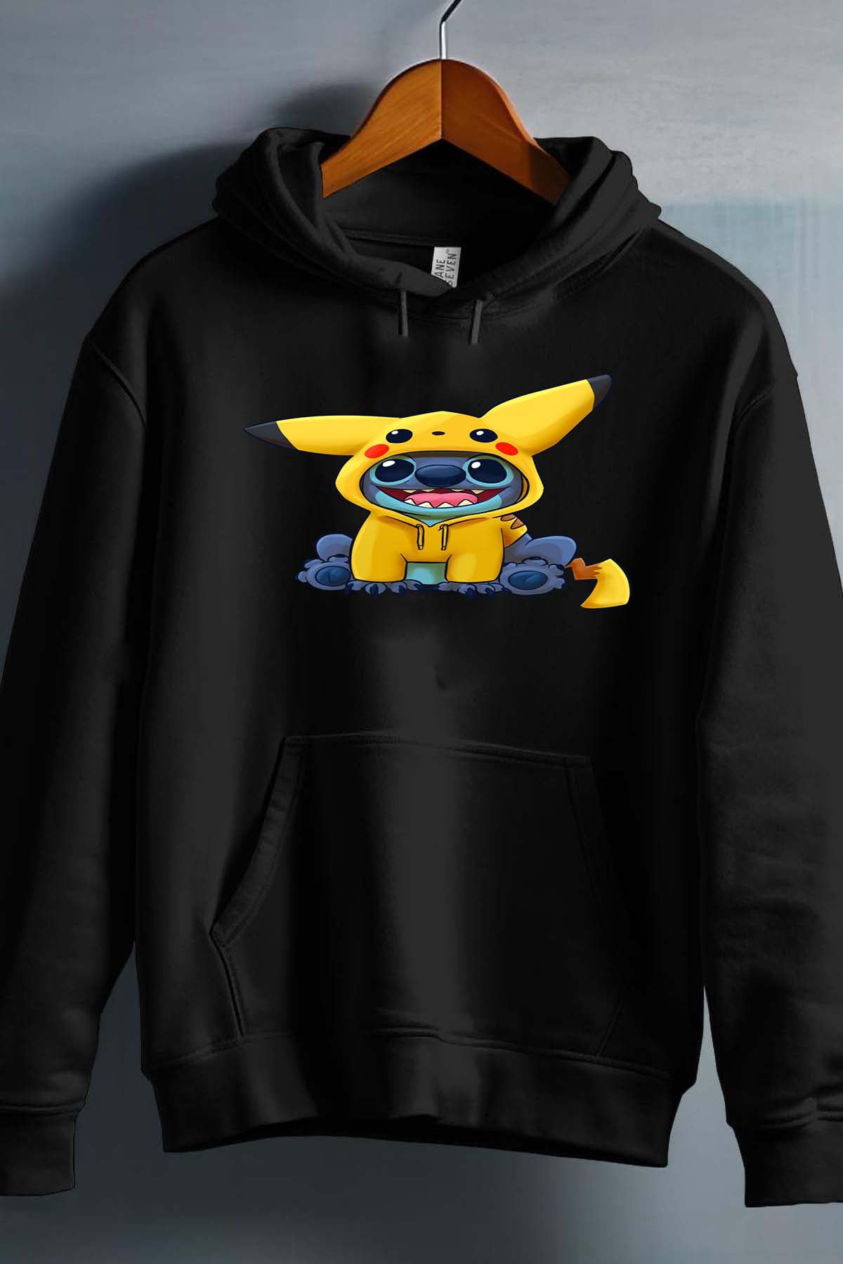 COULEUR:Noir|Sweat Capuche Homme | stitch déguisé pikatchu Noir