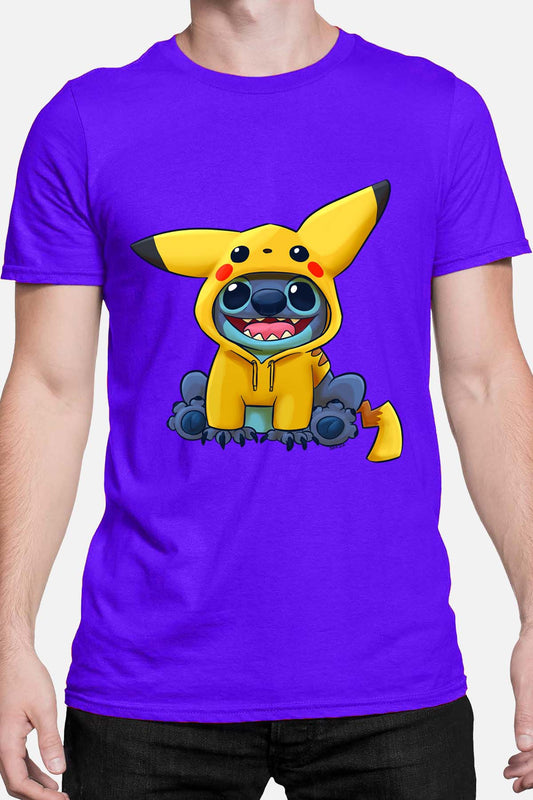 COULEUR:Bleu Roi|T-shirt Homme | stitch déguisé pikatchu Bleu Roi
