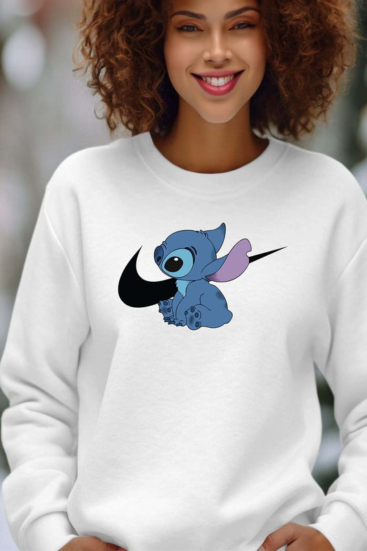 COULEUR:Blanc|Sweat Col Rond Femme | stitch nike Blanc