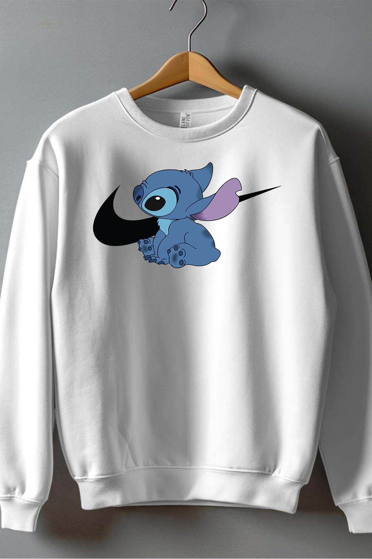 COULEUR:Blanc|Sweat Col Rond Homme | stitch nike Blanc