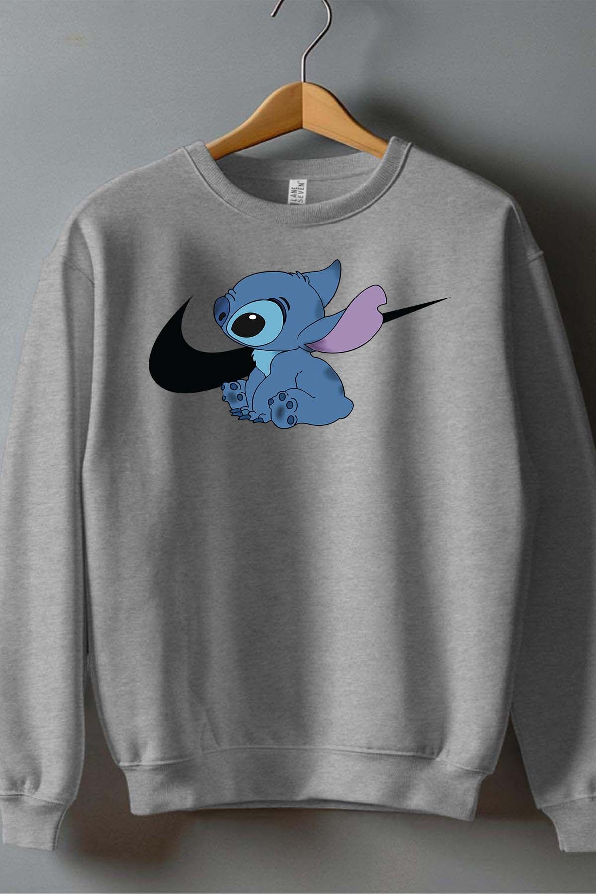 COULEUR:Gris|Sweat Col Rond Homme | stitch nike Gris