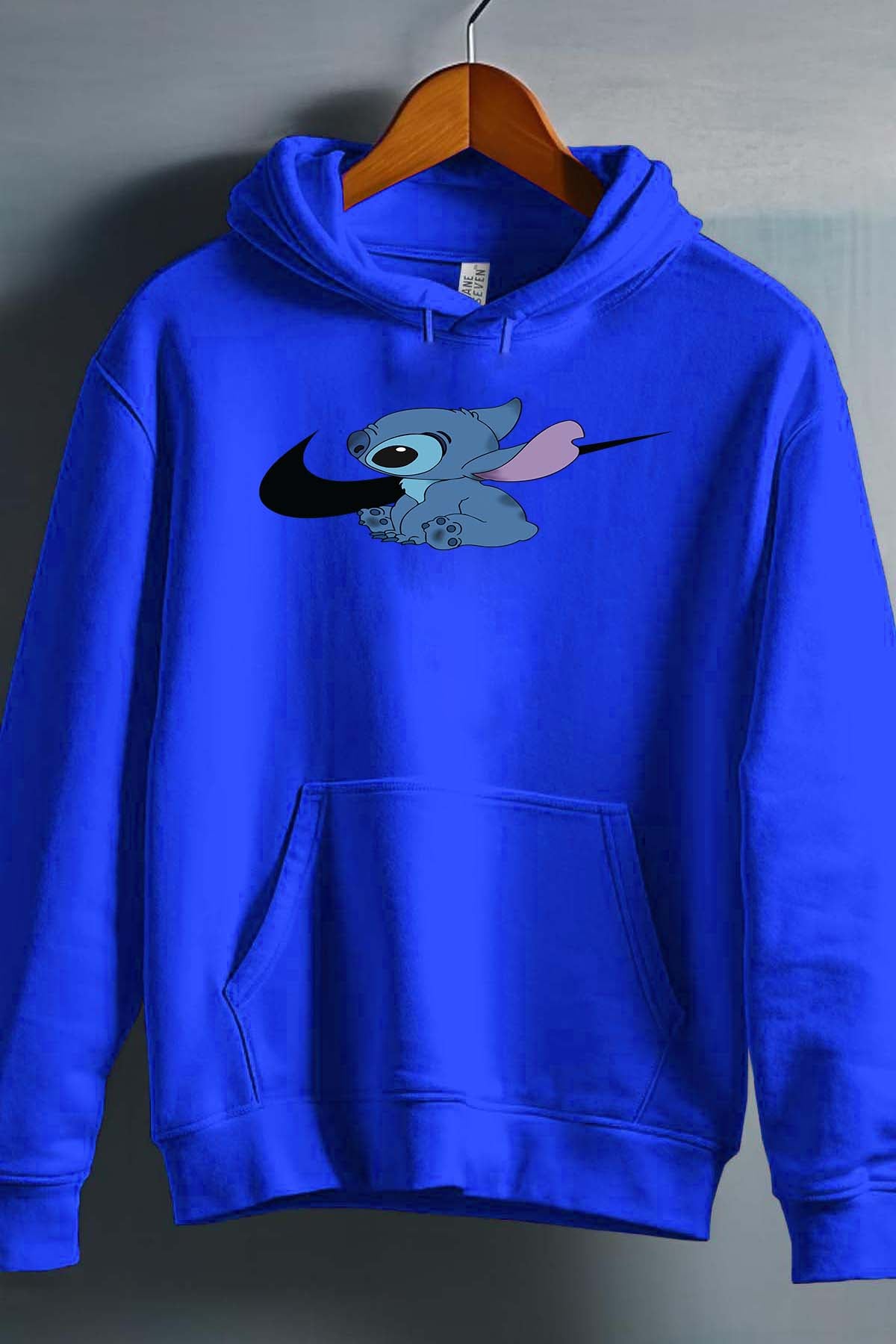COULEUR:Bleu Roi|Sweat Capuche Homme | stitch nike Bleu Roi