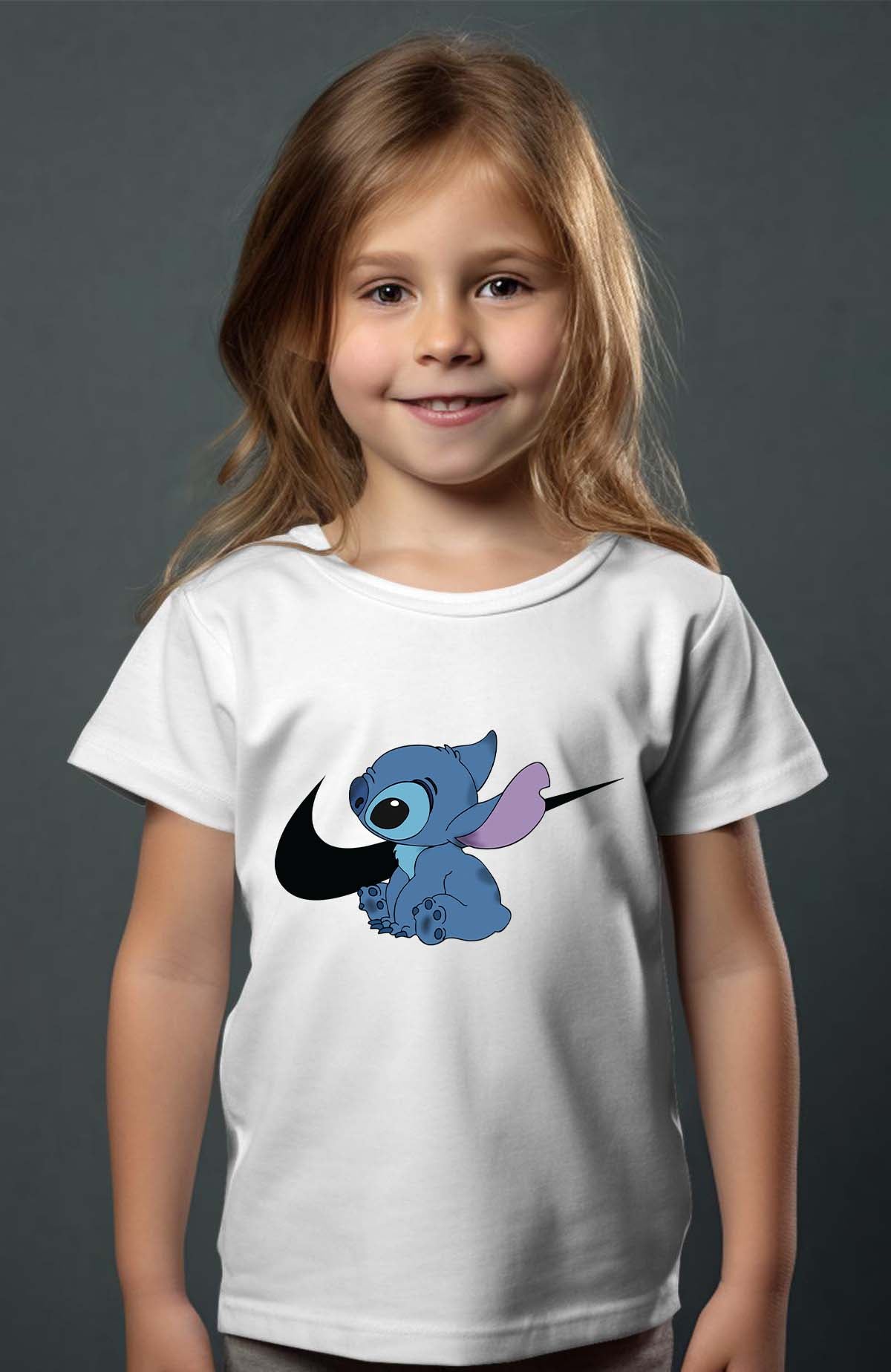 COULEUR:Blanc|T-shirt Fille | stitch nike Blanc