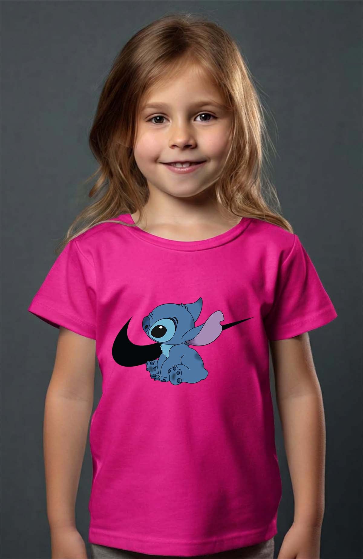 COULEUR:Fuchsia|T-shirt Fille | stitch nike Fuchsia